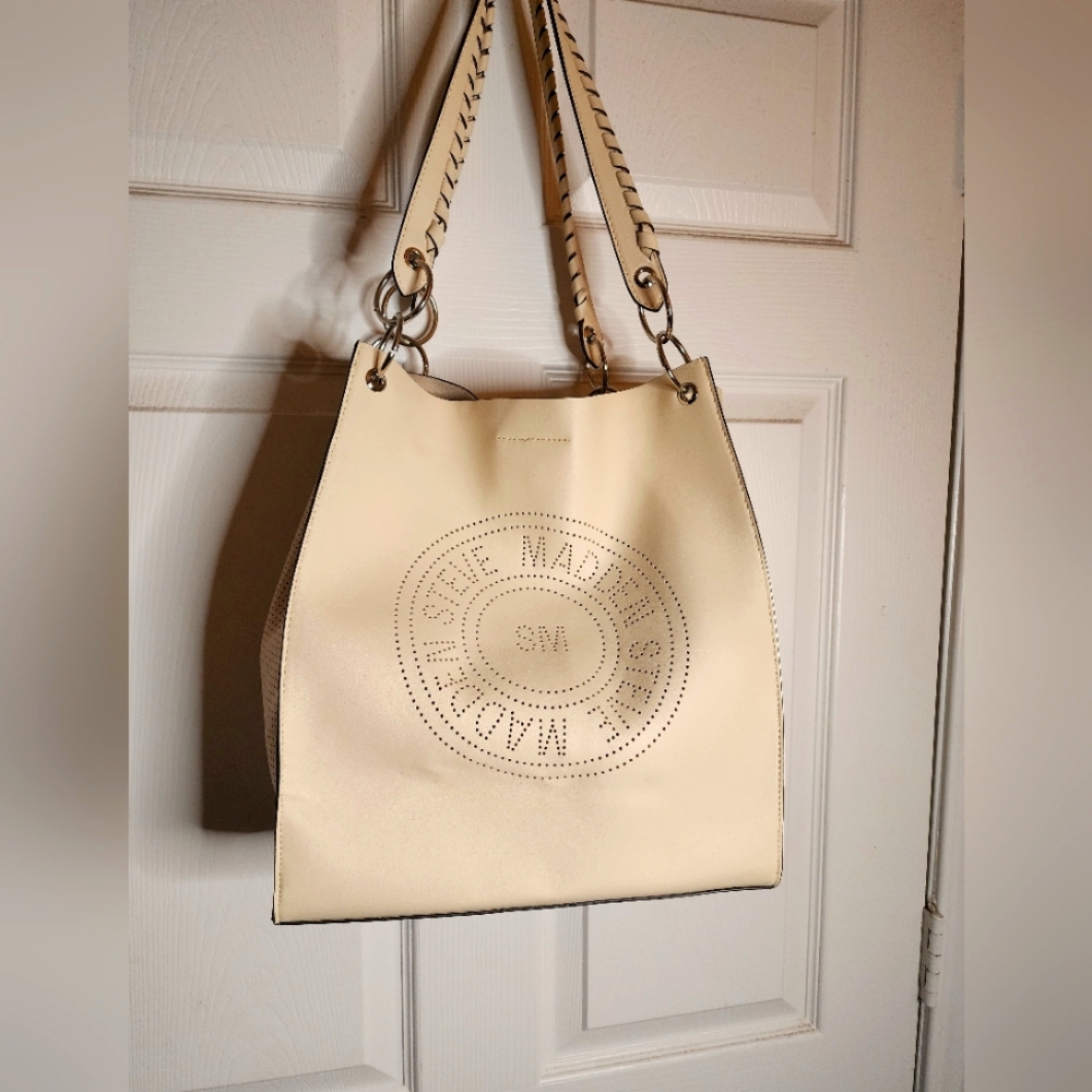 Steve Madden Cream Perforated Shoulder Bag